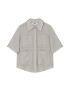 Beige shirt with pocket details on a white background mina shirt day Birger 