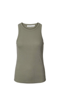 NELLE Rib jersey tank I Vertiver & White