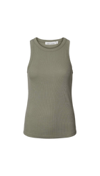 NELLE Rib jersey tank I Vertiver & White