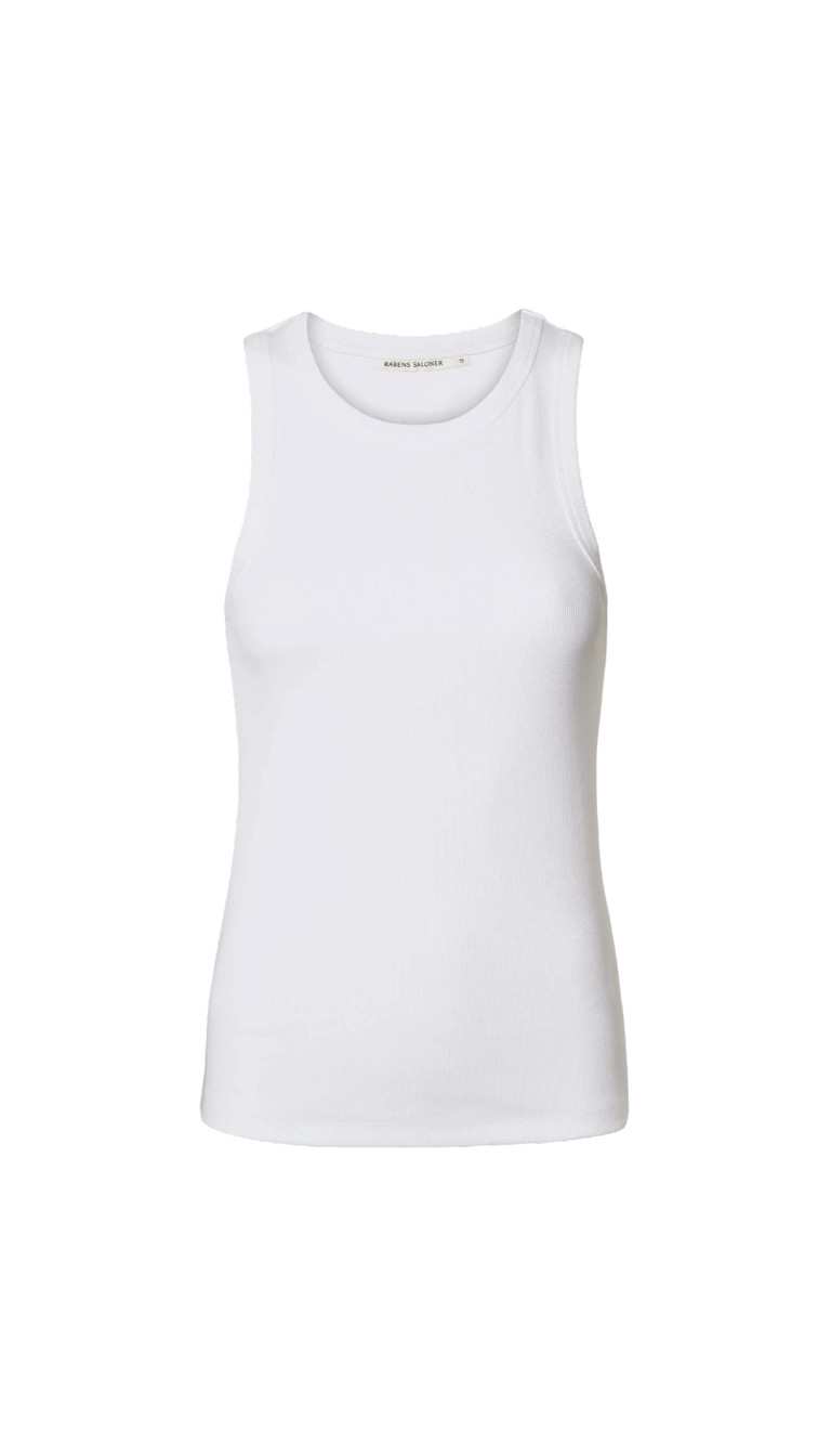 NELLE Rib jersey tank I Vertiver & White