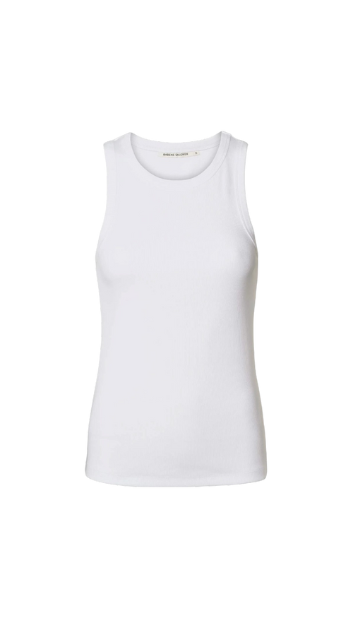 NELLE Rib jersey tank I Vertiver & White