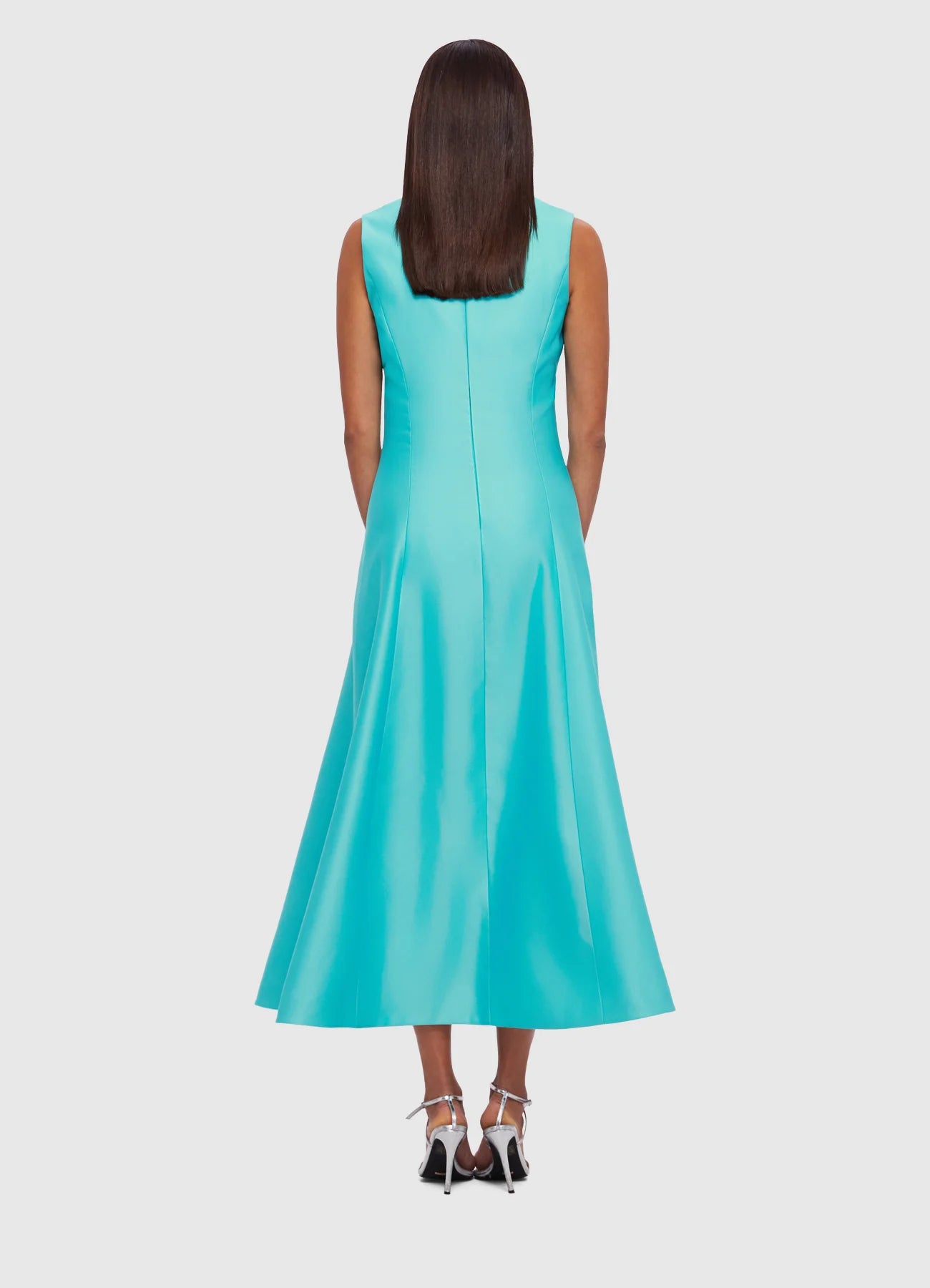LEO LIN - Nicola V Neck Midi Dress in Turquoise