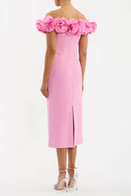 Odetta Midi Dress in Pink