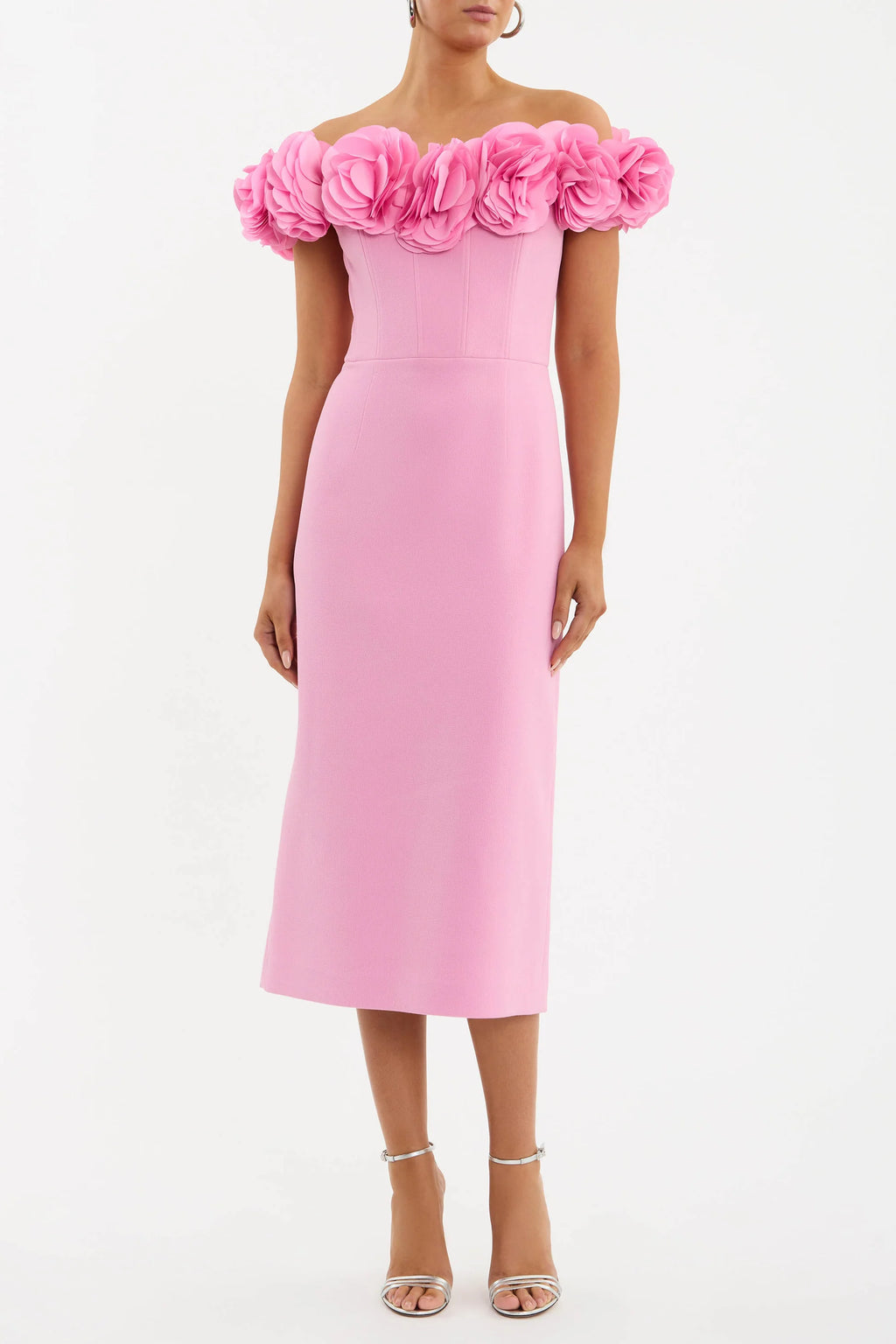 Odetta Midi Dress in Pink