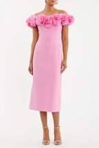 Odetta Midi Dress in Pink
