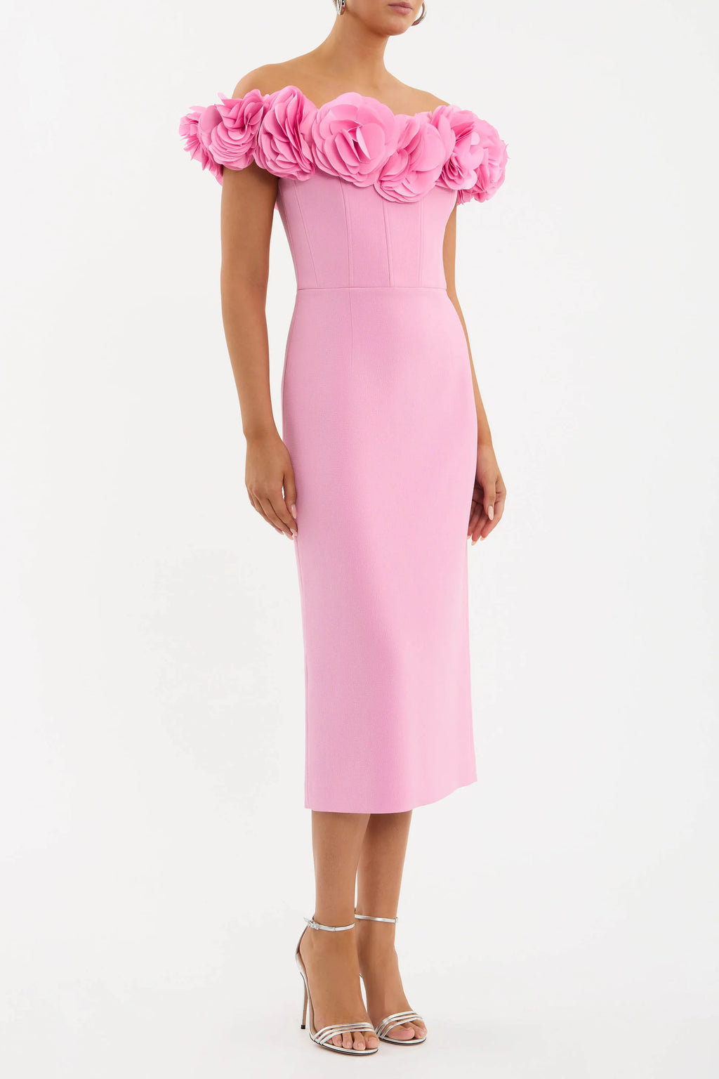 Odetta Midi Dress in Pink