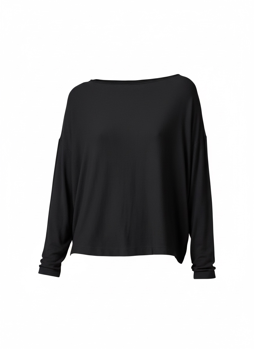 transit par such brand Oversize t-shirt in ribbed modal and cashemere jersey with buttoned back opening