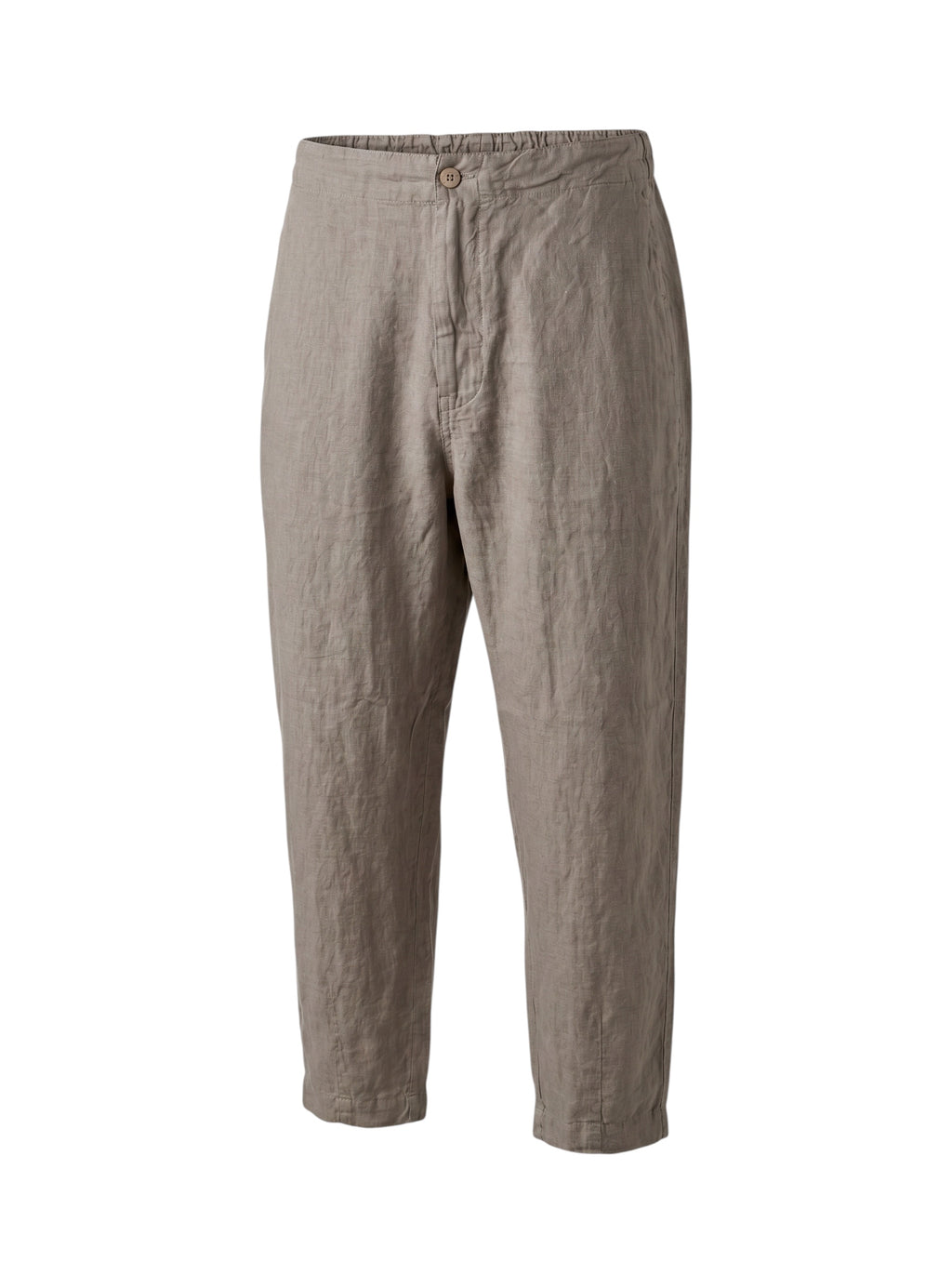 Comfort fit linen pants. back with elastic waistband