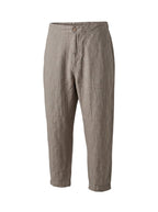 Comfort fit linen pants. back with elastic waistband