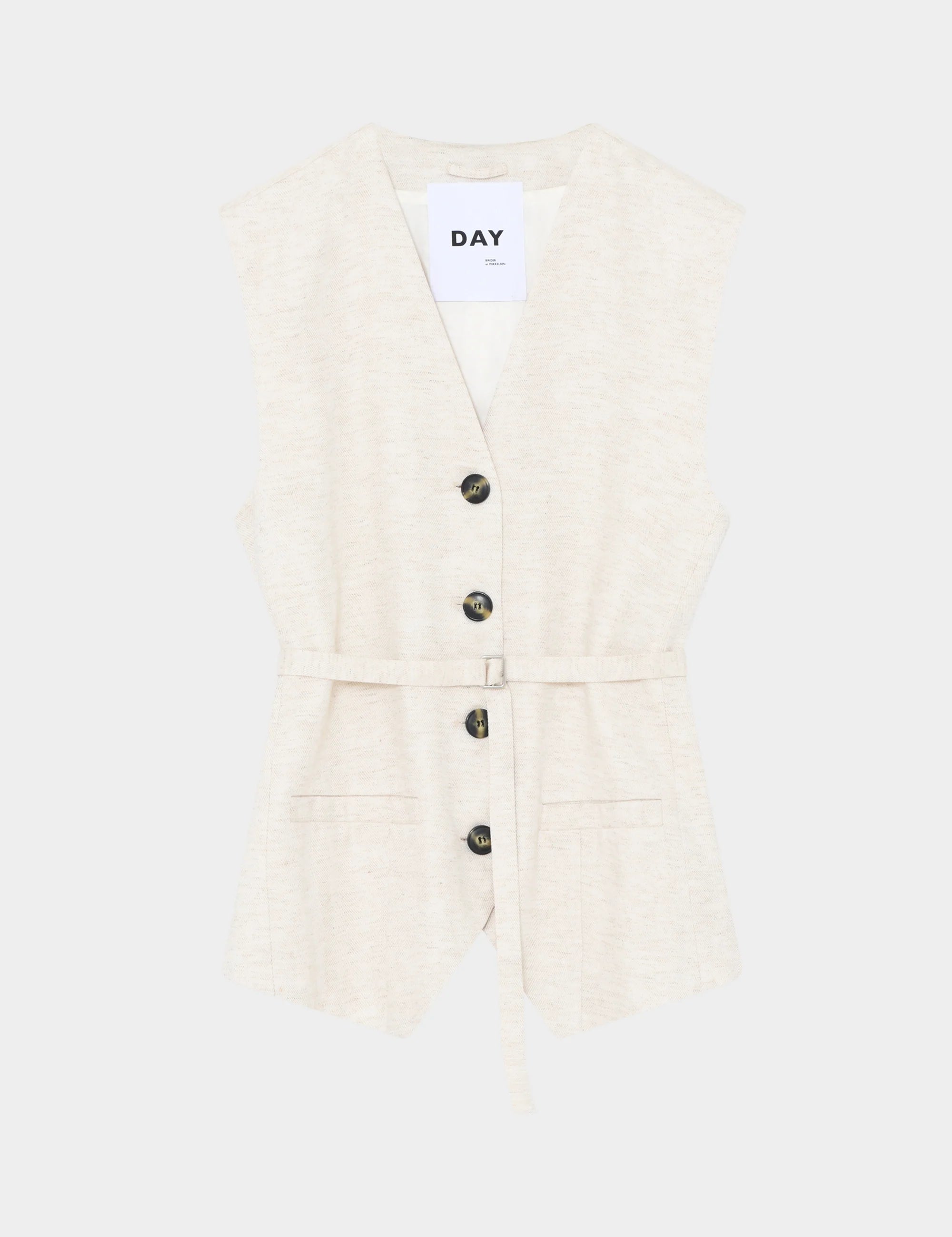 Beige vest with buttons on a white background