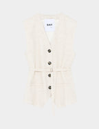 Beige vest with buttons on a white background