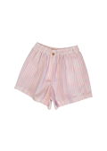 Pink striped shorts on a white background