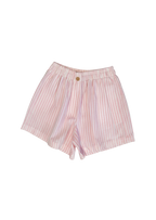 Pink striped shorts on a white background