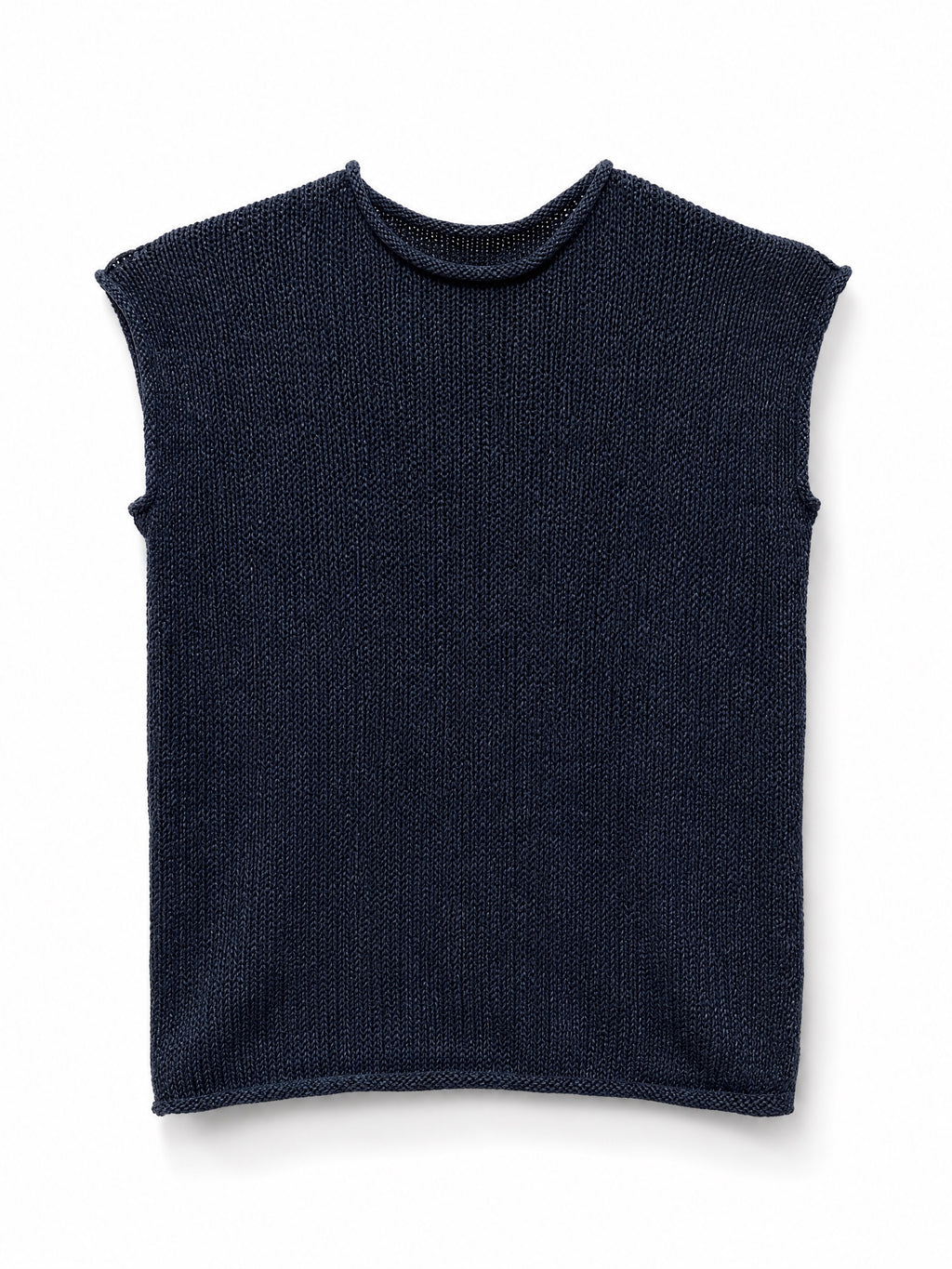 Volume boxed T-shirt in cotton and linen blend melange mesh