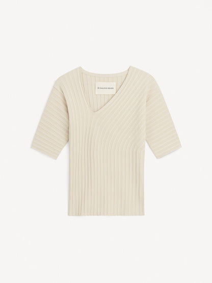 BY MALENE BIRGER - Ivena Ribbed Top in Soft White