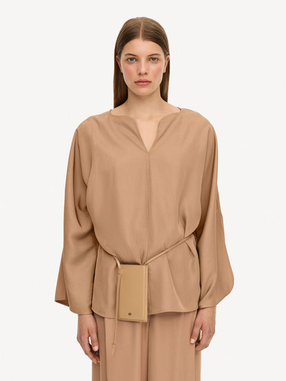 BY MALENE BIRGER - Calis Tunic Style Blouse in Tobacco Brown