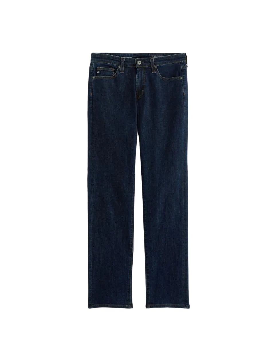 Dark blue jeans on a light gray background
