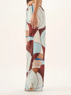 Patterned pants with a white background