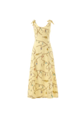 Yellow dress with pattern on a white background