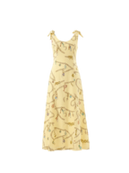 Yellow dress with pattern on a white background