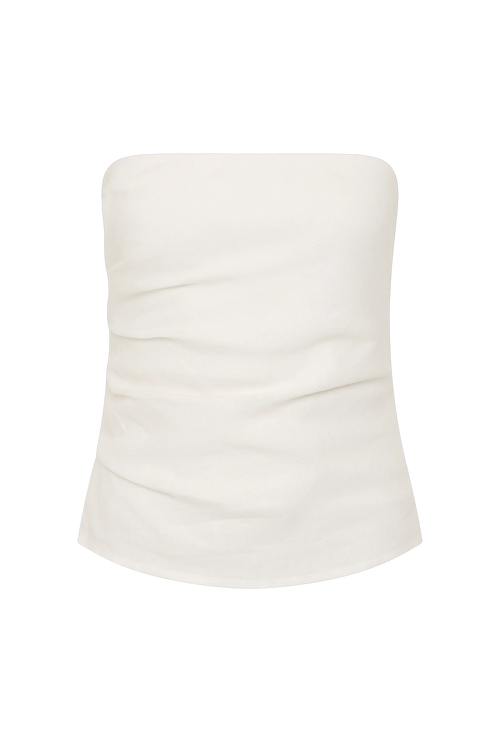 alzira top linen white by faithfull the brand 