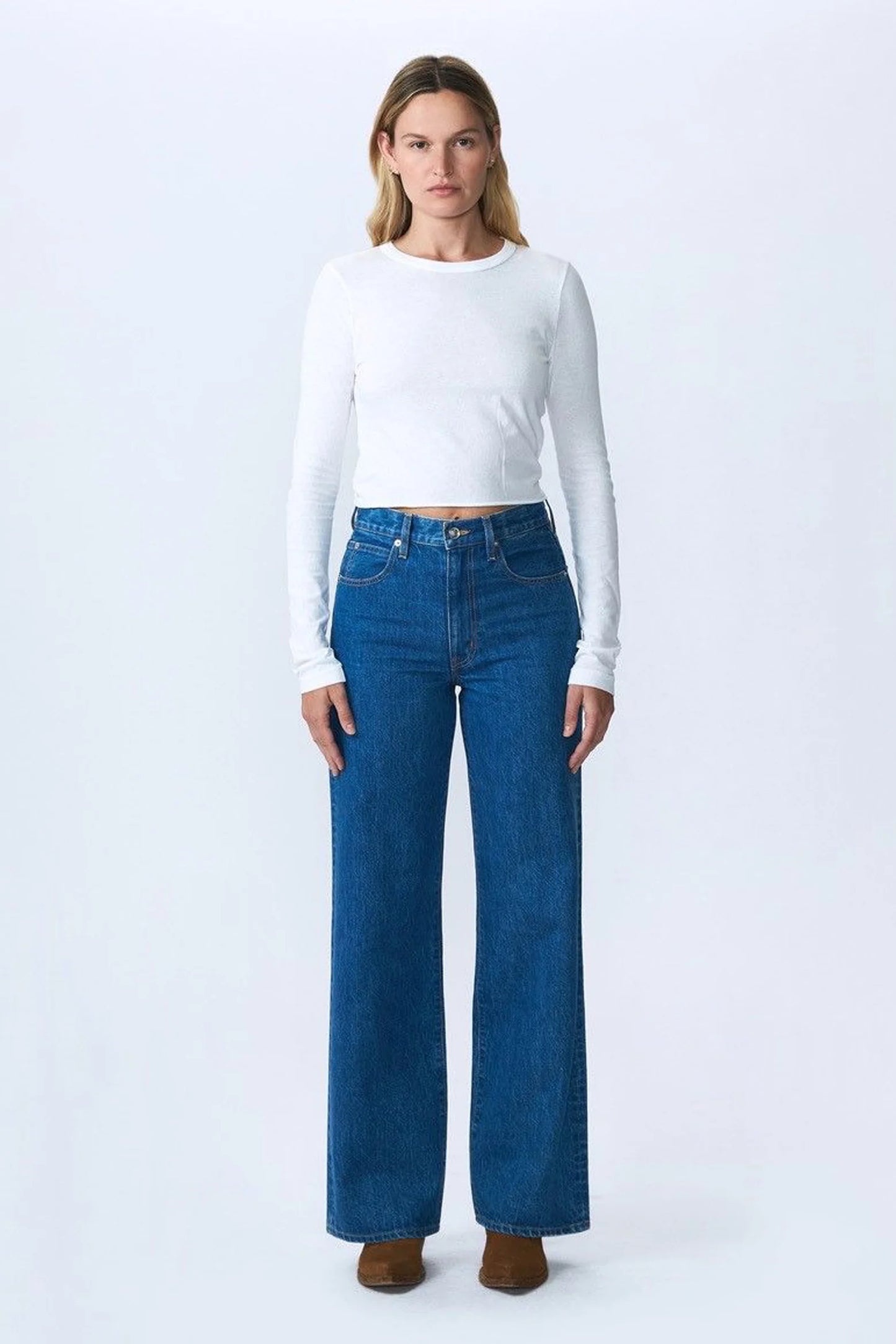 Slvrlake Denim - Grace High Rise Wide Leg Jean in Freedom