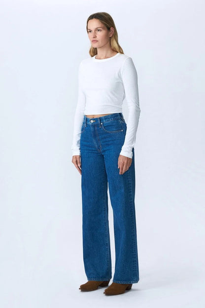 Slvrlake Denim - Grace High Rise Wide Leg Jean in Freedom