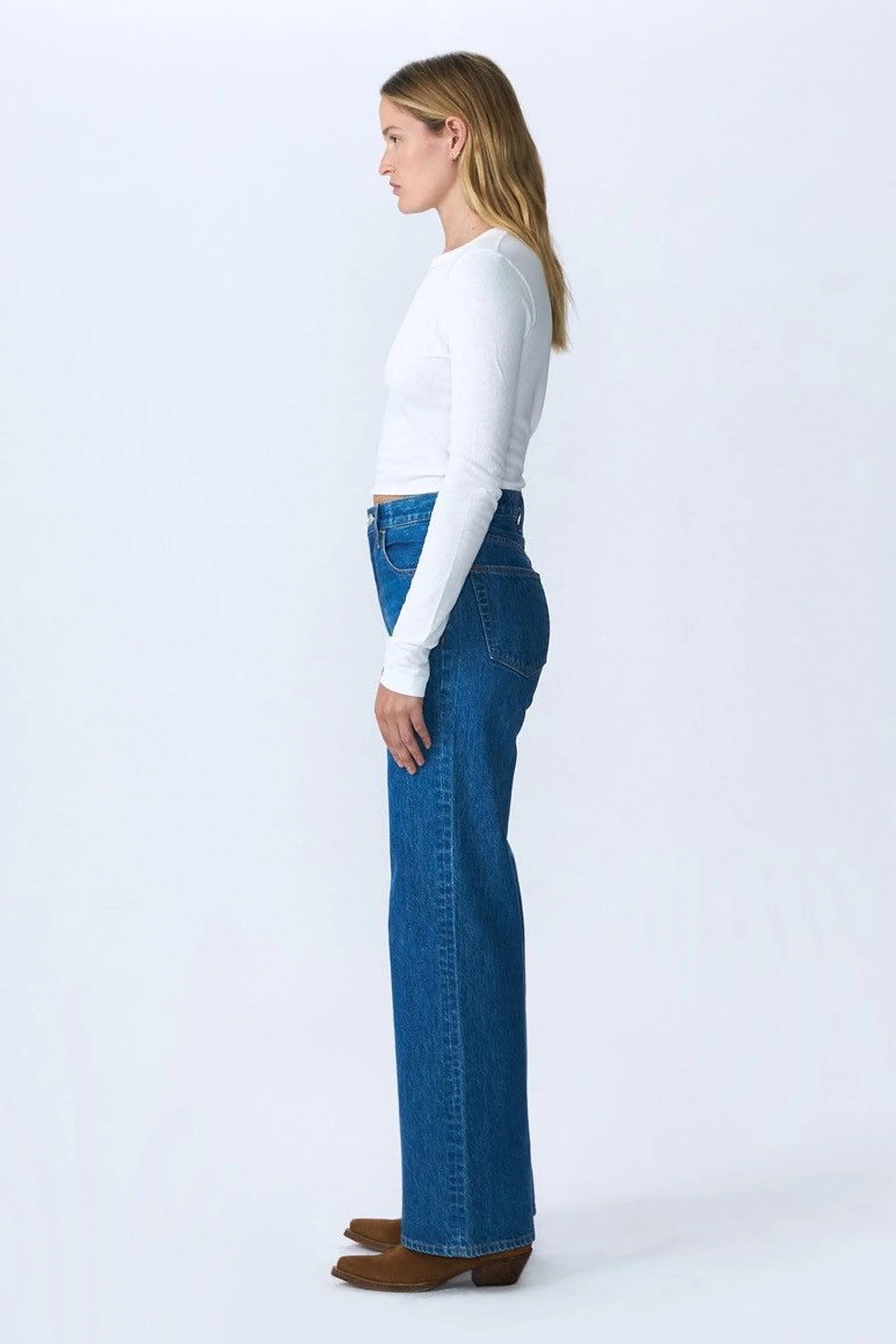 Slvrlake Denim - Grace High Rise Wide Leg Jean in Freedom