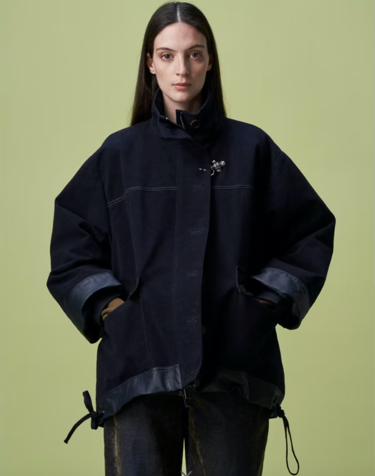 Breezy Moleskin Coat in Blueberry
