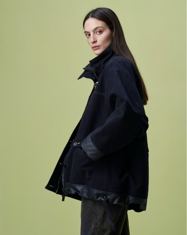 Breezy Moleskin Coat in Blueberry