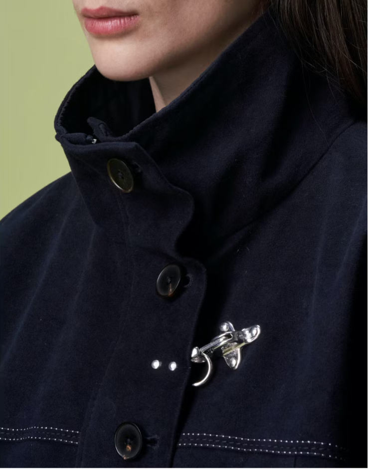 Breezy Moleskin Coat in Blueberry