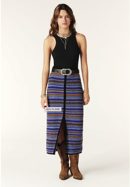 SS24 ba&sh - Flame Midi-Skirt in Stripe