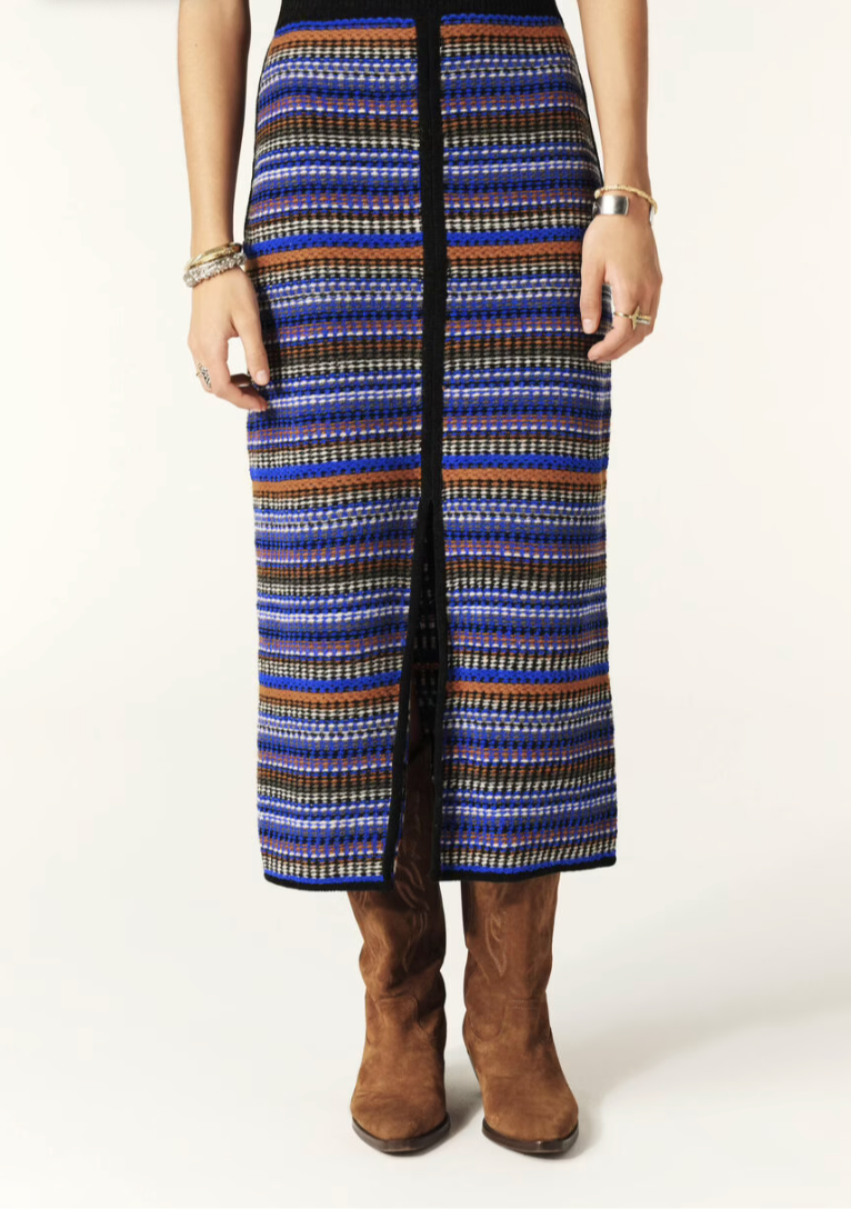 SS24 ba&sh - Flame Midi-Skirt in Stripe