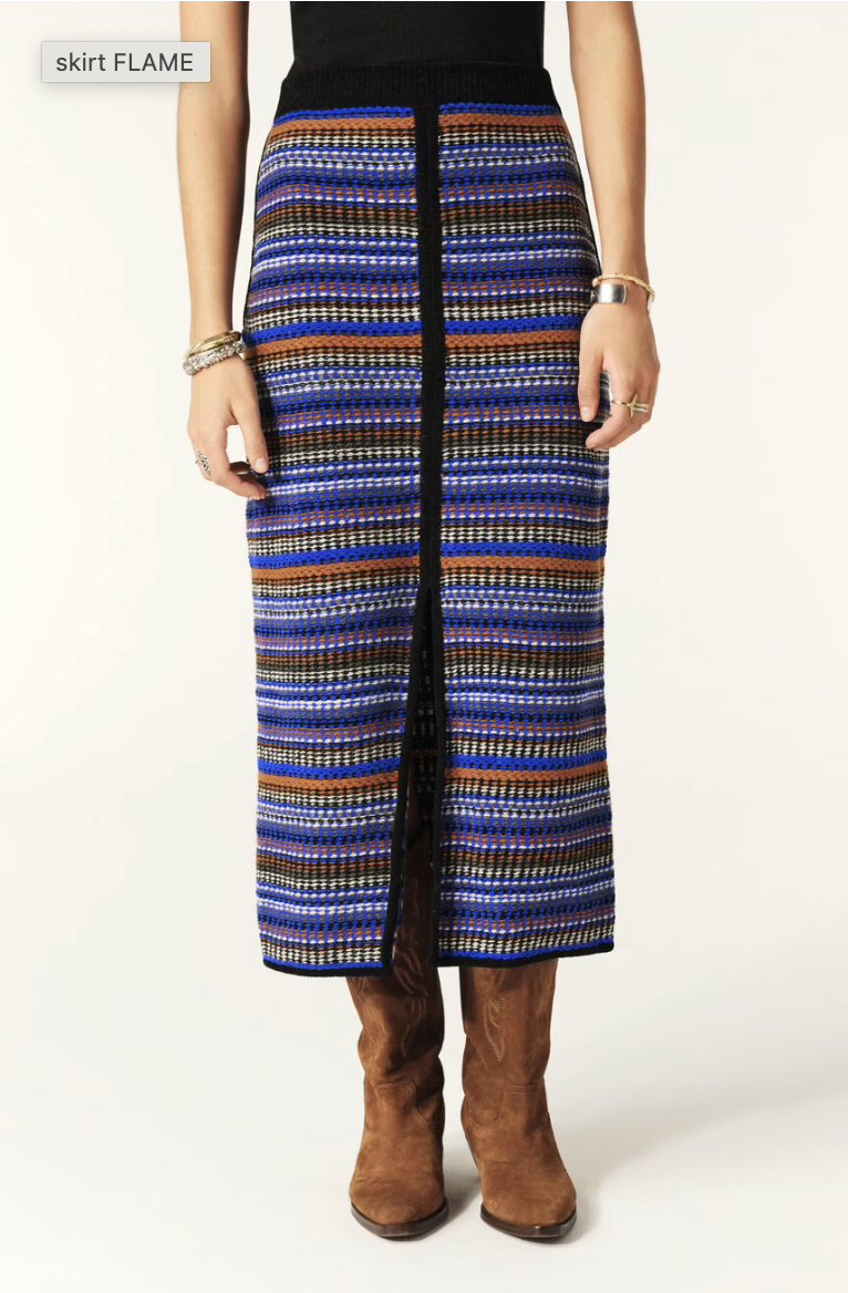 SS24 ba&sh - Flame Midi-Skirt in Stripe