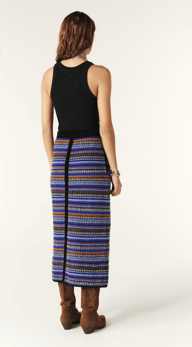 SS24 ba&sh - Flame Midi-Skirt in Stripe