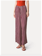 ChaOnette Print Eco-viscose Satin Pants