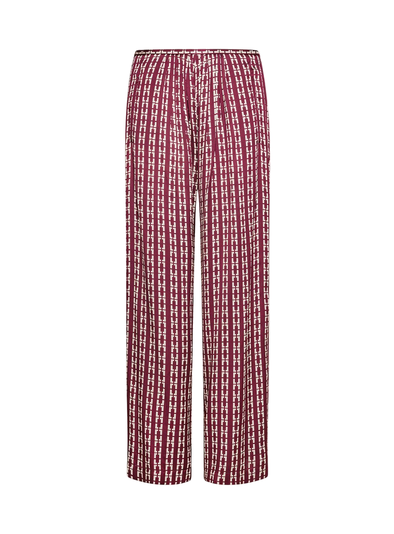 ChaOnette Print Eco-viscose Satin Pants