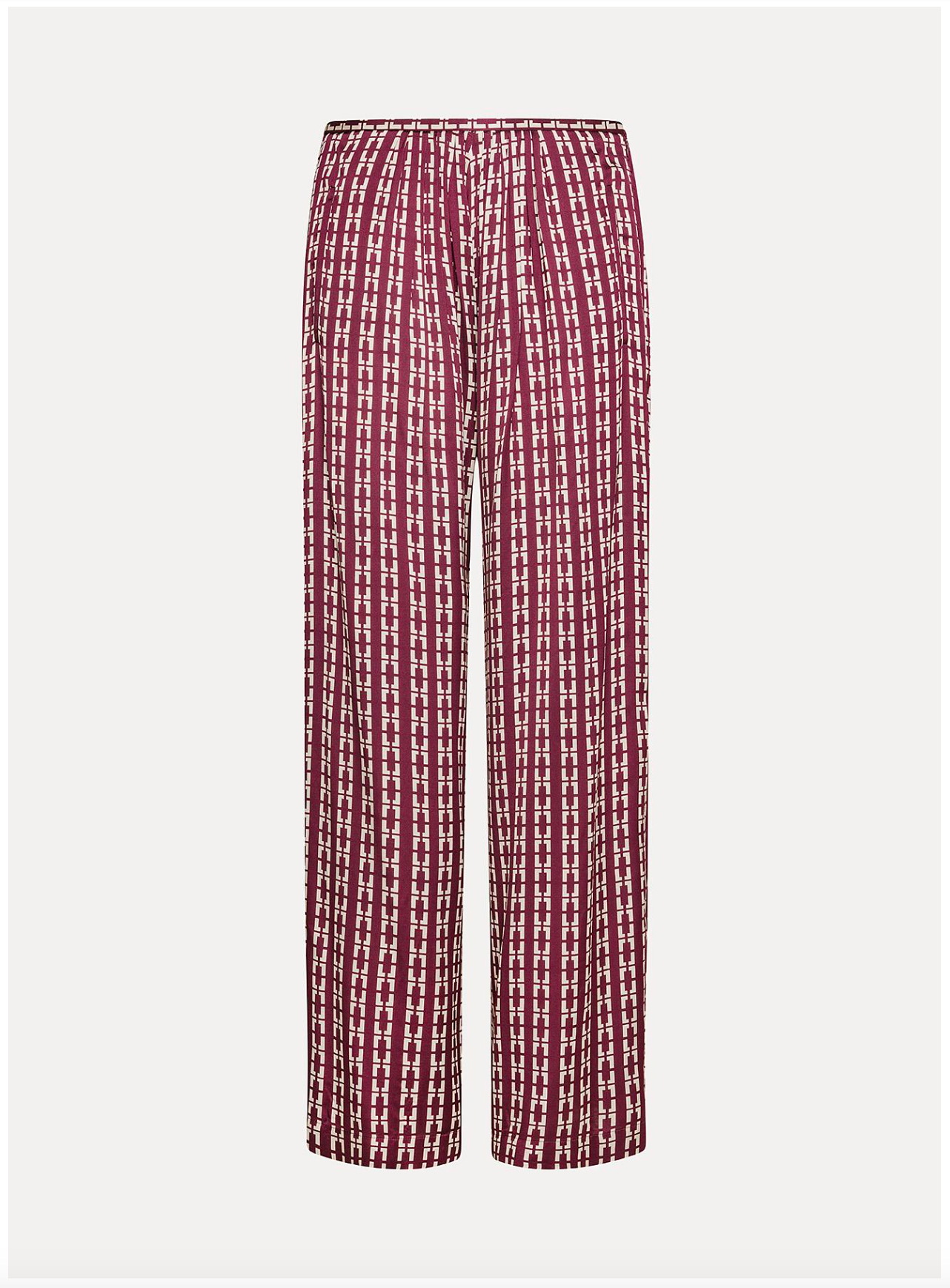 ChaOnette Print Eco-viscose Satin Pants