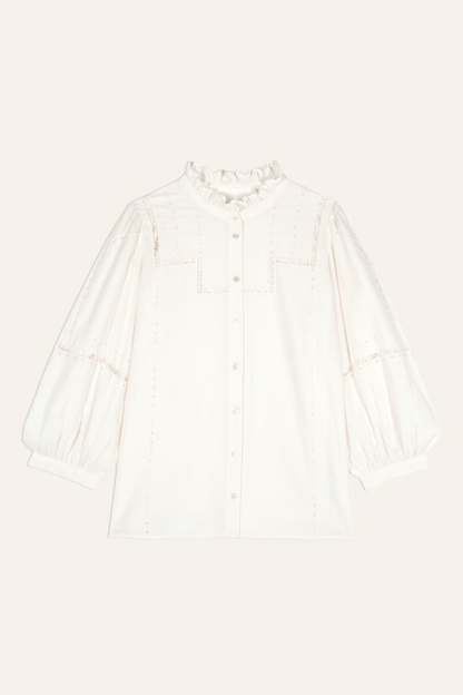 ba&sh TAMIE openwork lace shirt