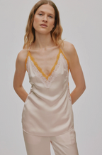 SOHO Contrast lace camisole top I Light rose