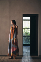 MALAIA Water color button front dress I Sunset combo