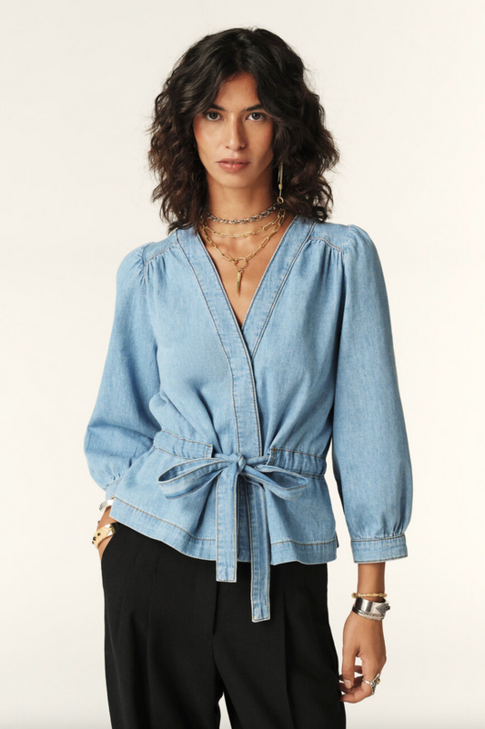 ba&sh Long-Sleeved Top Lavina Blue