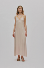 CHEFIRA Contrast lace camisole dress I Light rose