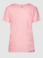 Pink t-shirt on a light gray background