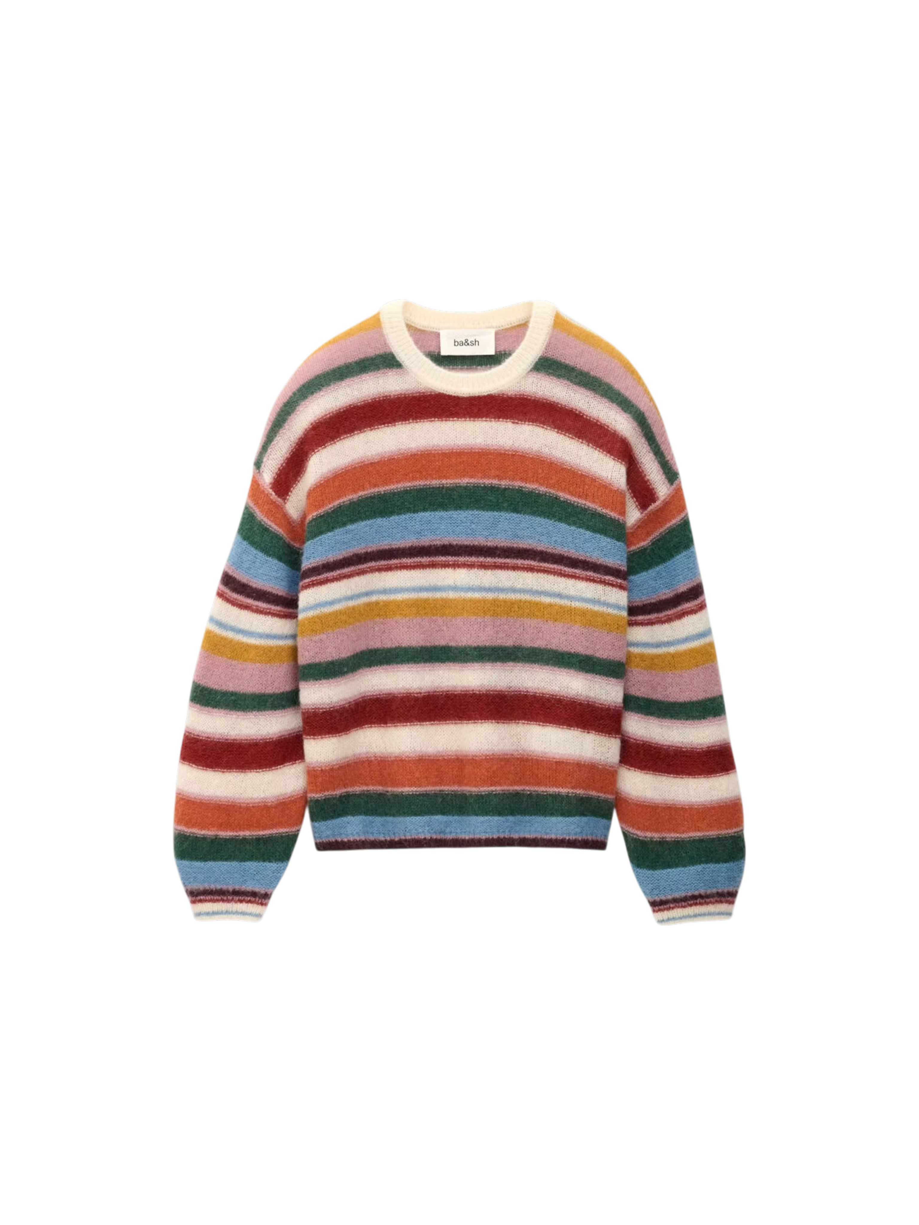 Multicolored striped sweater on a white background,serena jumper ba&sh