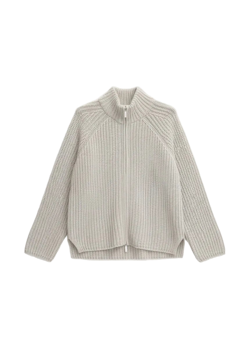 Knitted cardigan on a white background
