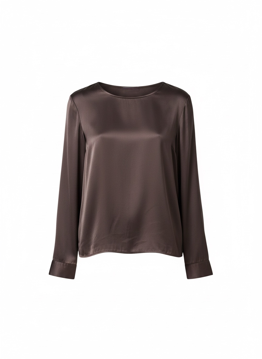 transit par such brand Stretch silk satin comfort fit shirt with silk georgette