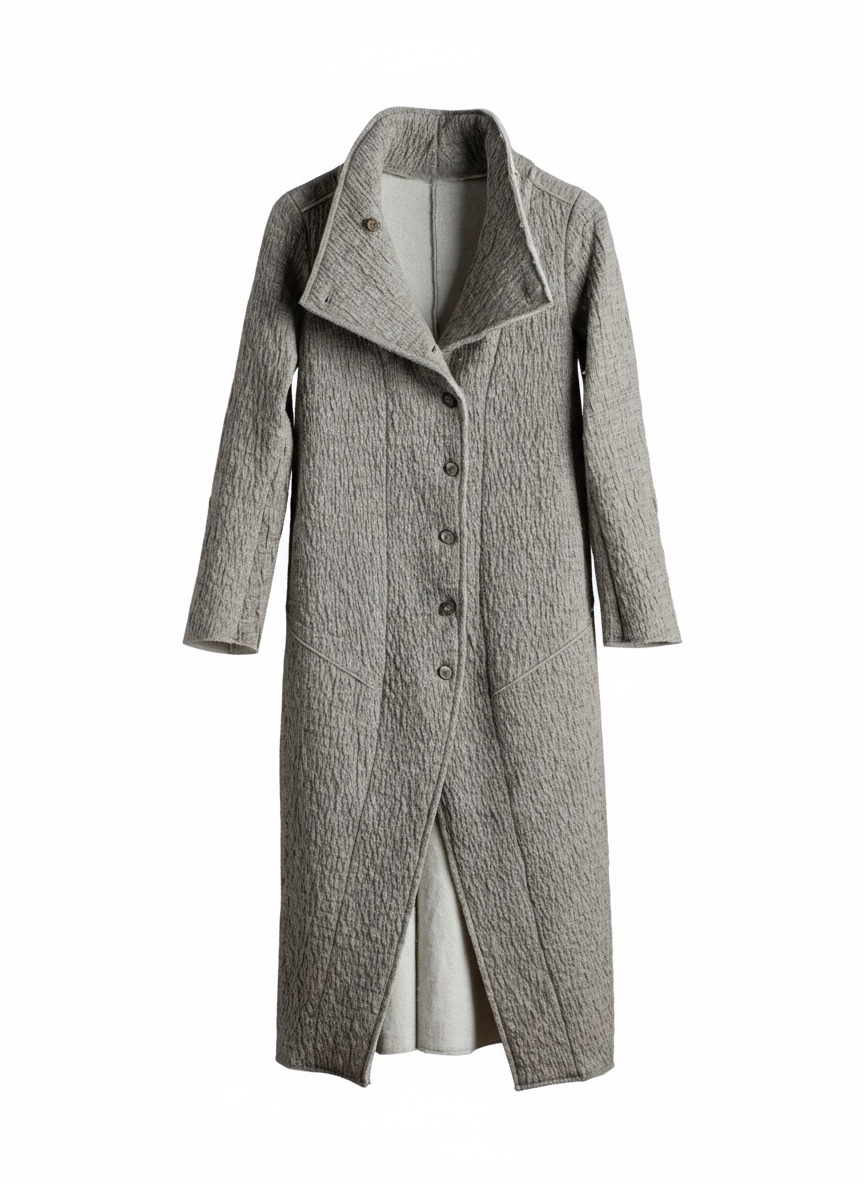 transit par such - Gray textured coat on a white background
