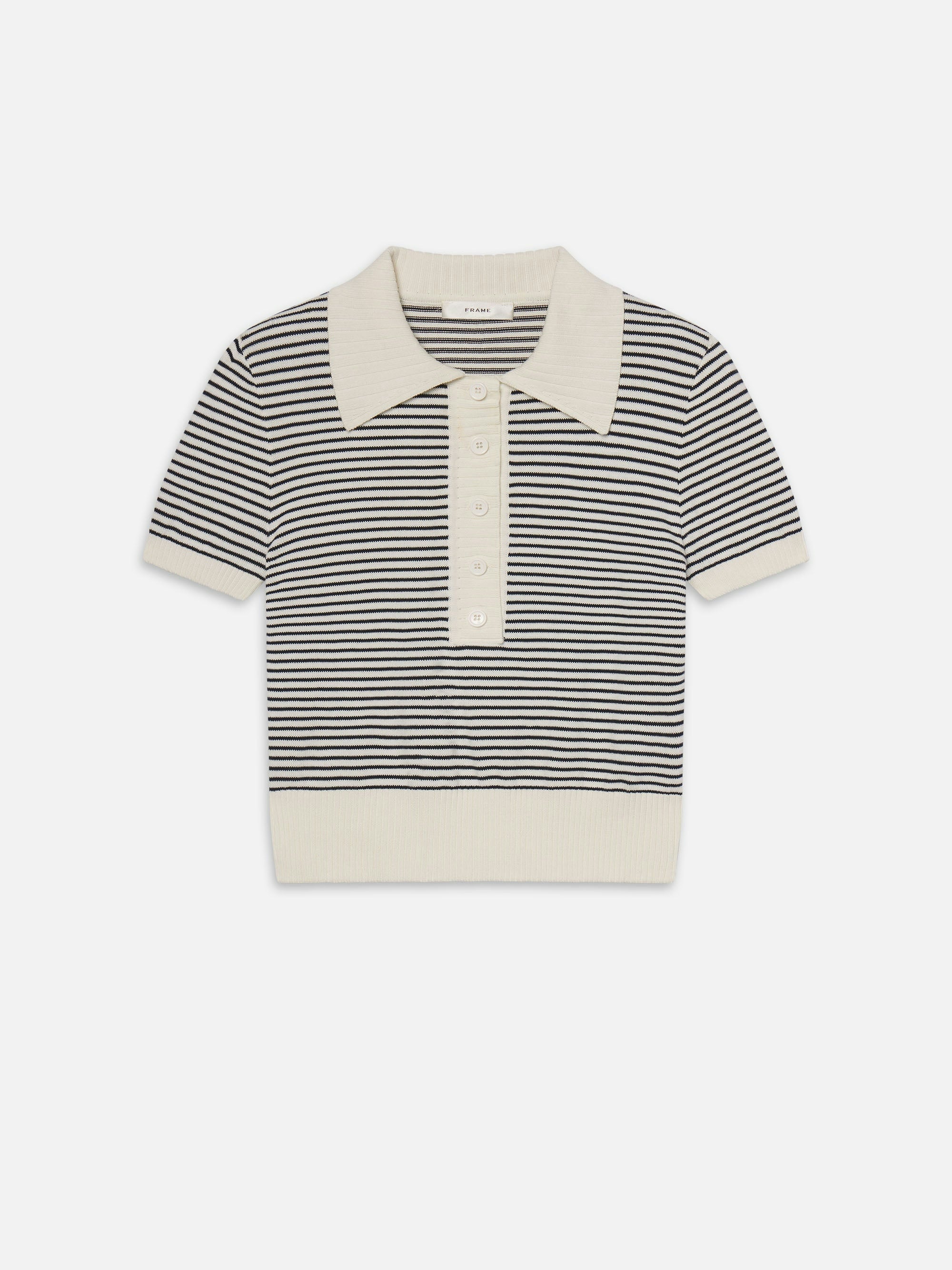 Striped shirt with a collar on a white background