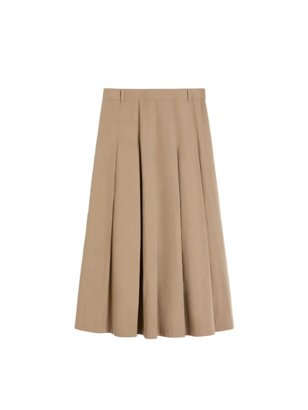 Beige pleated skirt on a light gray background